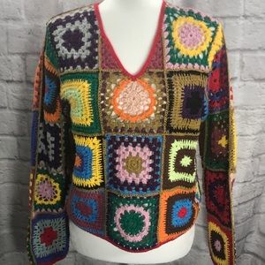 Vintage Express Tricot Crochet Sweater L